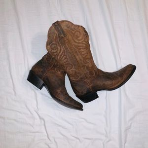 Brown cowboy boots